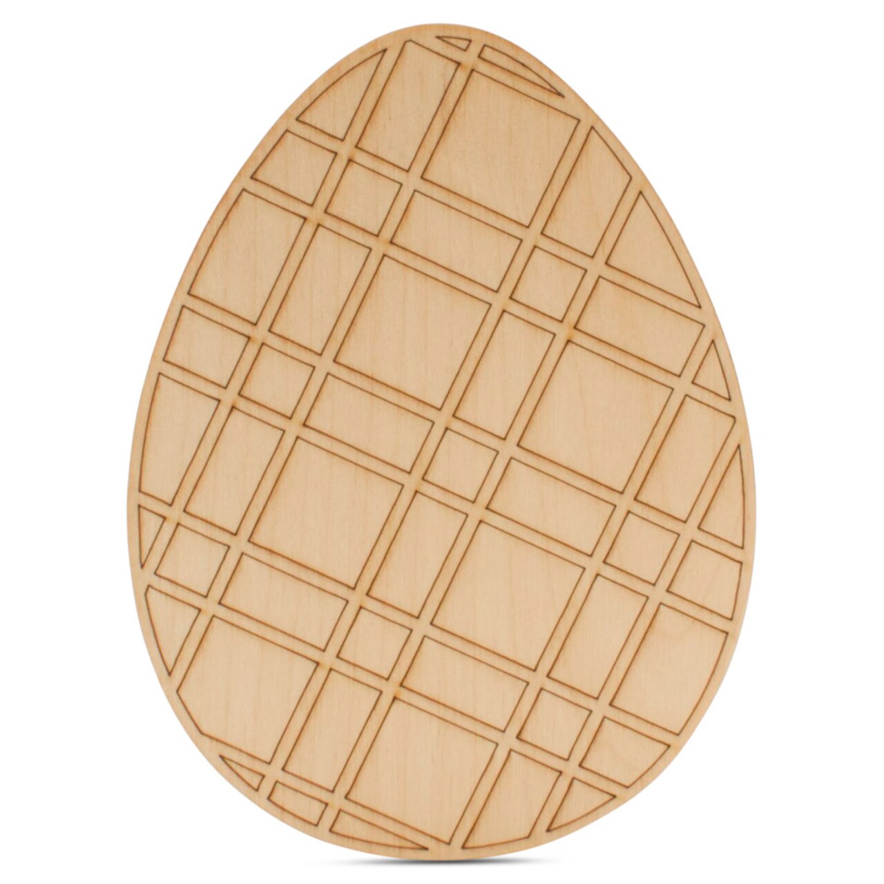 Plaid Wood Easter Egg Cutouts, 5"-14”, 1/8" Thick |Woodpeckers